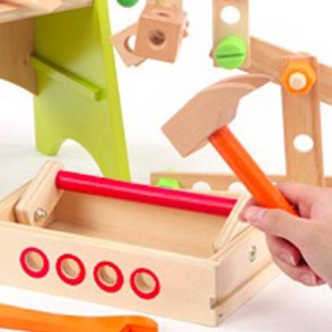 ست اسباب بازی میز ابزار چوبی Wooden tool table toy set -اسباب بازی